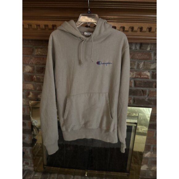 Men’s Athletic Champion Apparel Tan Embroidered Hoodie Size Medium - Picture 3 of 7